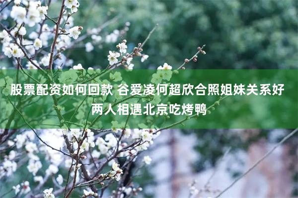 股票配资如何回款 谷爱凌何超欣合照姐妹关系好 两人相遇北京吃烤鸭