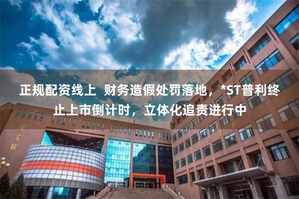 正规配资线上  财务造假处罚落地，*ST普利终止上市倒计时，立体化追责进行中
