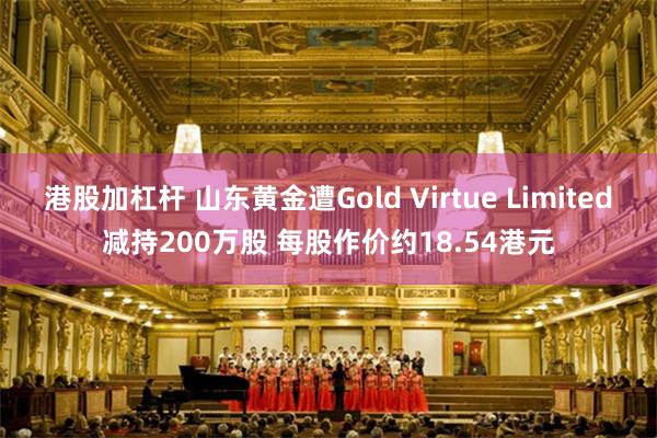 港股加杠杆 山东黄金遭Gold Virtue Limited减持200万股 每股作价约18.54港元