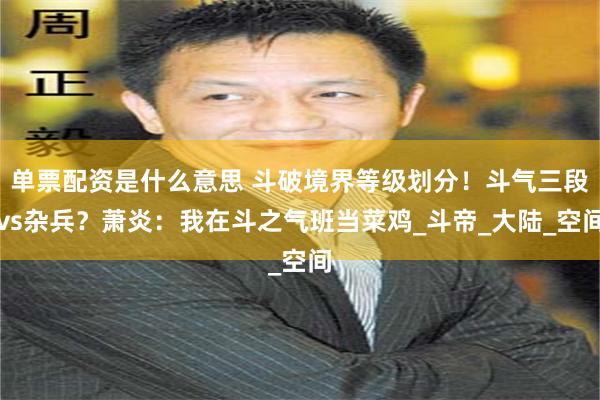 单票配资是什么意思 斗破境界等级划分！斗气三段vs杂兵？萧炎：我在斗之气班当菜鸡_斗帝_大陆_空间