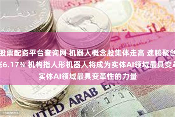 股票配资平台查询网 机器人概念股集体走高 速腾聚创(02498)涨6.17% 机构指人形机器人将成为实体AI领域最具变革性的力量